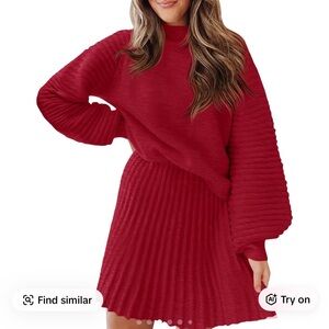 NWT, Elegant Red Knit Dress, Medium